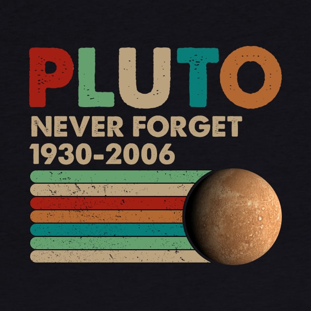 Never Forget Pluto Shirt. Retro Style Funny Space, Science T-Shirt by kimmygoderteart